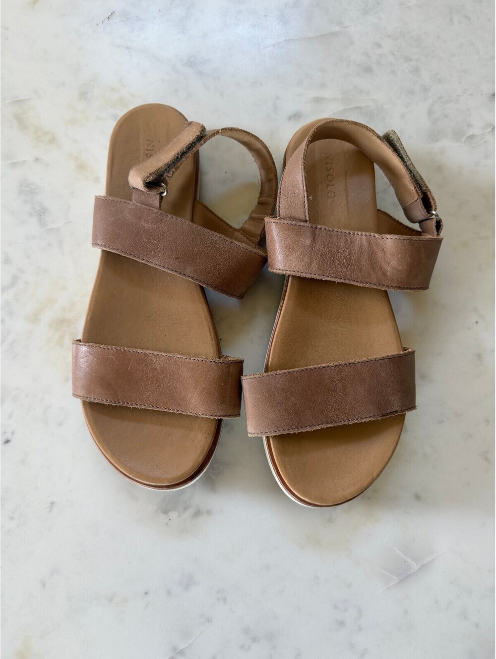 Nisolo Go-To Flatform Sandals in Almond - Size 9